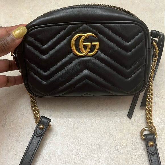 Mini Gucci marmont chain shoulder bag - Picture 1 of 5